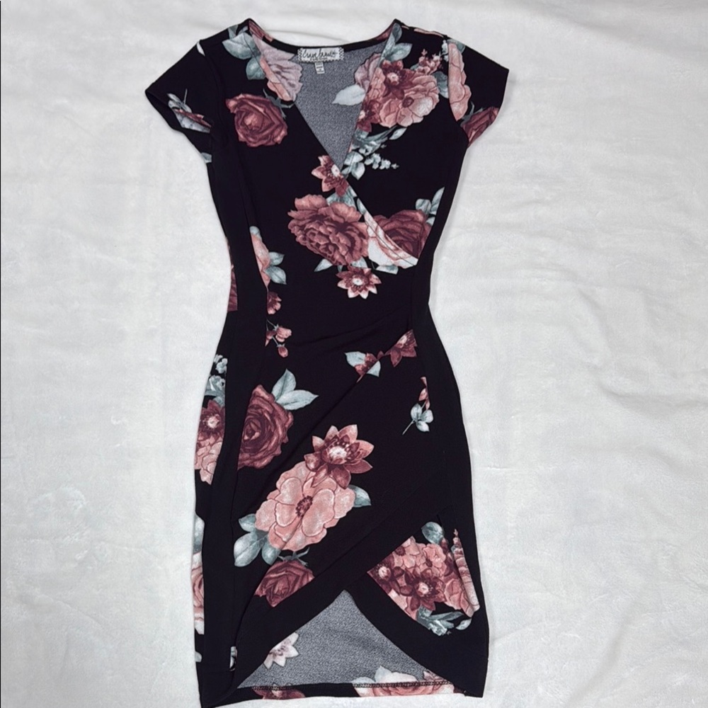 Crave Fame Pink Asymmetrical Wrap Dress